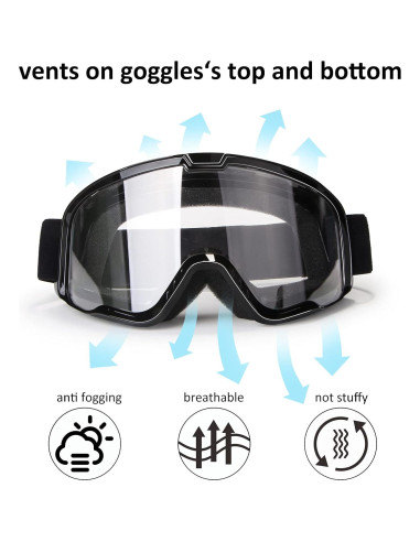 Gafas de Motocicleta LMAVAG con Lente Clara UV400