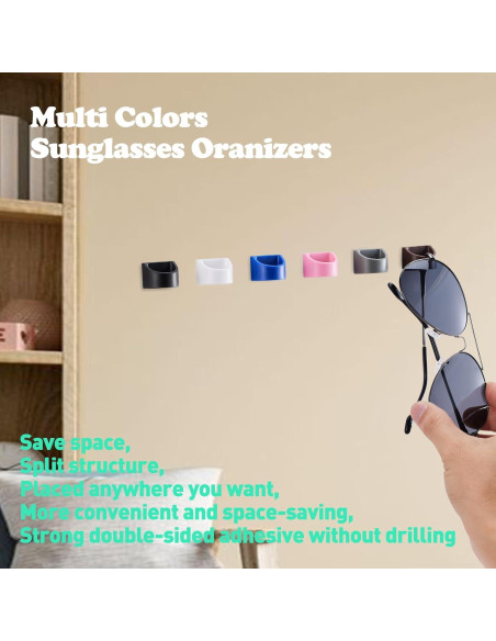 Organizador de Gafas 6 Piezas Gdnmpat Soporte Adhesivo Azul