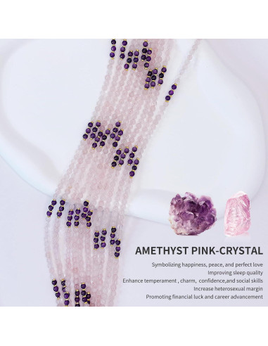 Cadena de Gafas de Cuentas Premium - 69.85 cm - Rosa Ametista