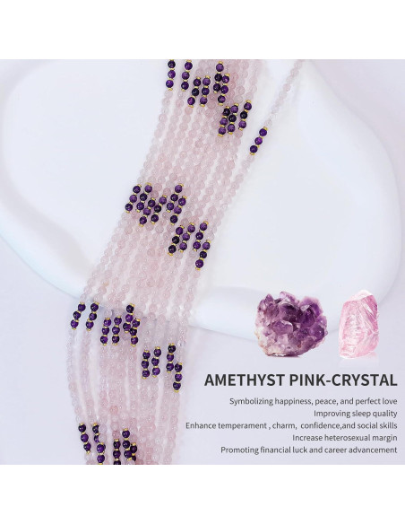 Cadena de Gafas de Cuentas Premium - 69.85 cm - Rosa Ametista