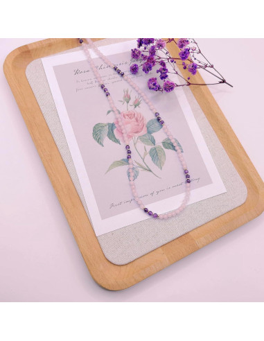 Cadena de Gafas de Cuentas Premium - 69.85 cm - Rosa Ametista