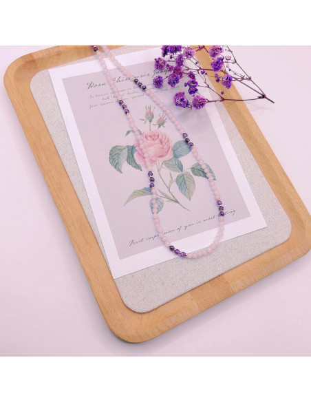 Cadena de Gafas de Cuentas Premium - 69.85 cm - Rosa Ametista