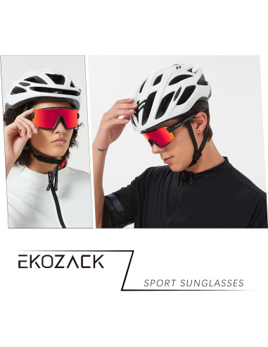 Gafas de Ciclismo EKOZACK Ec01 Rojo Espejado UV400