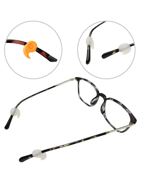 Benvo 12 Sujetadores de Gafas de Silicona Antideslizantes