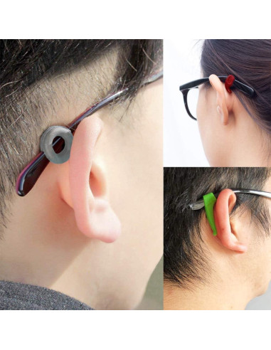 Benvo 12 Sujetadores de Gafas de Silicona Antideslizantes