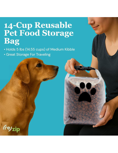 Bolsa de Almacenamiento de Comida para Mascotas re)zip 14 Tazas