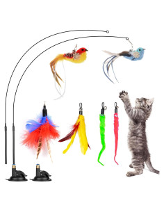 Juguetes Interactivos para Gatos Oziral - 10 Piezas con Ventosa