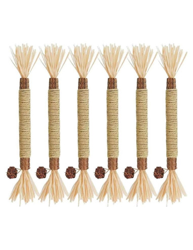 6 Palos de Silvervine Natural HZ-M para Gatos - Juguetes Dentales