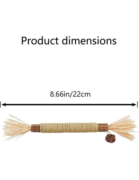 6 Palos de Silvervine Natural HZ-M para Gatos - Juguetes Dentales