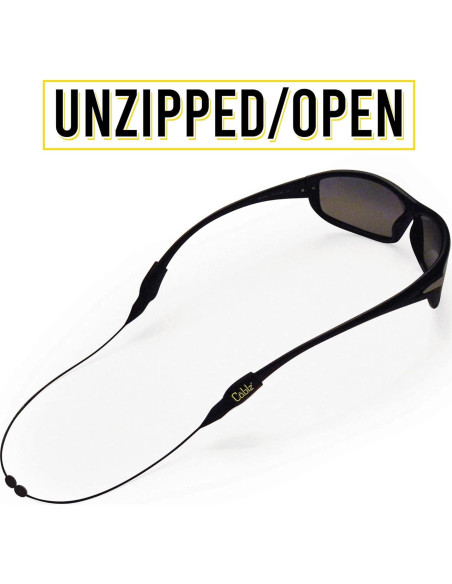 Correa Ajustable para Gafas Cablz Zipz Negra - Ligera y Cómoda