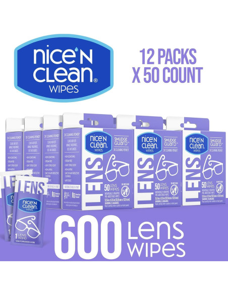 Toallitas para Lentes Nice 'N CLEAN 600 Unidades Sin Amoníaco