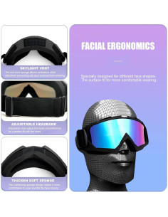 Gafas de Motocross Immoono con Balaclava Facial Rosa 2