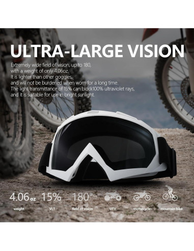 Gafas de Motocicleta GGBuy para Motocross UV400 Ajustables