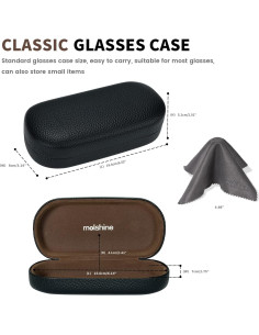 Funda Dura de Cuero Molshine para Gafas de Sol Grande 2