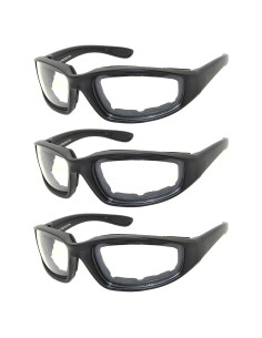 Paquete de 3 Gafas de Motocicleta Acolchadas UV400