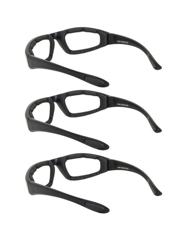 Paquete de 3 Gafas de Motocicleta Acolchadas UV400