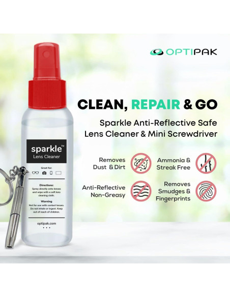 Kit de Limpieza de Lentes OPTIPAK - 2 Spray 29ml + 2 Paños