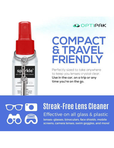 Kit de Limpieza de Lentes OPTIPAK - 2 Spray 29ml + 2 Paños