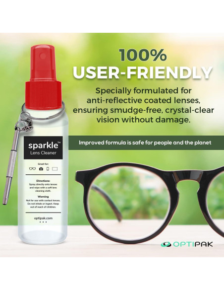 Kit de Limpieza de Lentes OPTIPAK - 2 Spray 29ml + 2 Paños