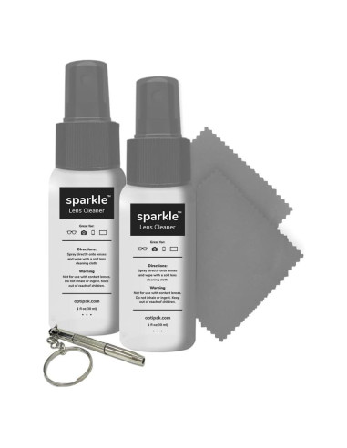Kit de limpieza de lentes OPTIPAK - 2 Spray 29,57ml + Paños