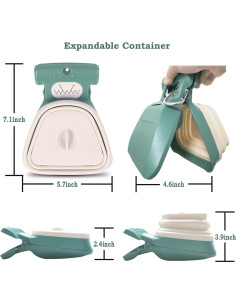 Recogedor de Excrementos Jondarla Portátil Verde 14.7x6.1cm 2