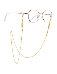 Cadena para Gafas de Mujer - Cadena de Oro con Cuentas