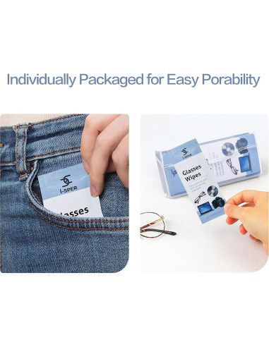 Toallitas de Limpieza I-sper 250PCS para Gafas y Pantallas