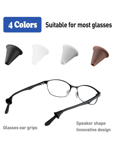 Ganchos para Gafas Antideslizantes Omnful 10 Pares Negros