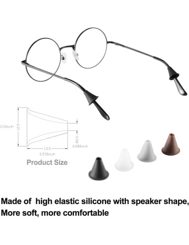 Ganchos para Gafas Antideslizantes Omnful 10 Pares Negros