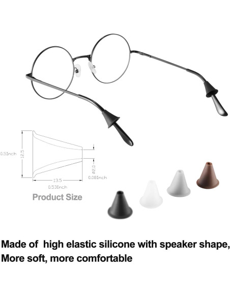 Ganchos para Gafas Antideslizantes Omnful 10 Pares Negros