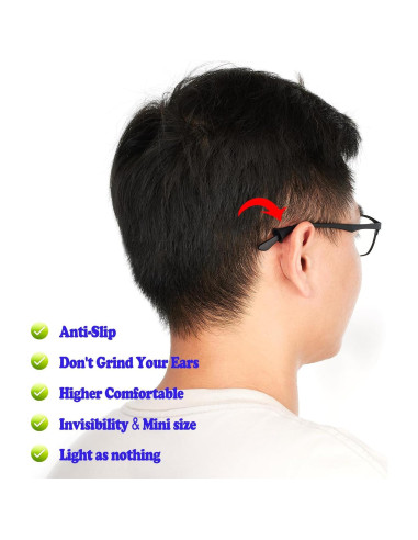 Ganchos para Gafas Antideslizantes Omnful 10 Pares Negros