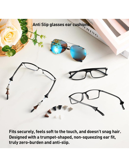 Ganchos para Gafas Antideslizantes Omnful 10 Pares Negros