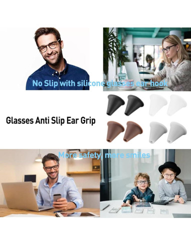 Ganchos para Gafas Antideslizantes Omnful 10 Pares Negros