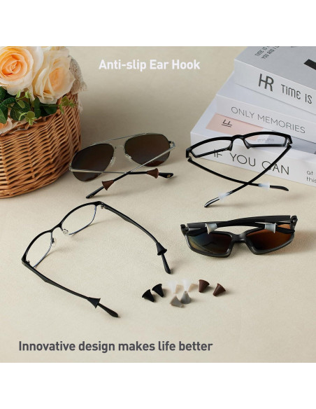 Ganchos para Gafas Antideslizantes Omnful 10 Pares Negros