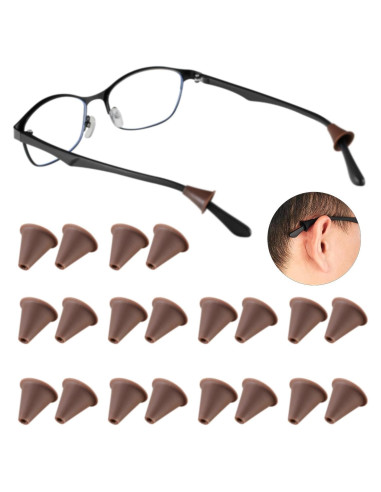 Ganchos para Gafas Omnful Antideslizantes 10 Pares Marrón
