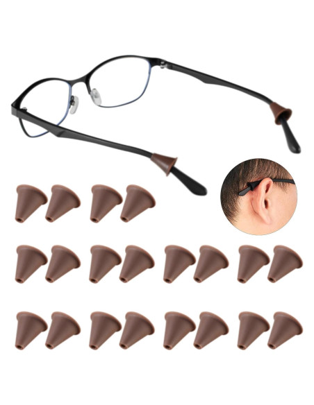Ganchos para Gafas Omnful Antideslizantes 10 Pares Marrón