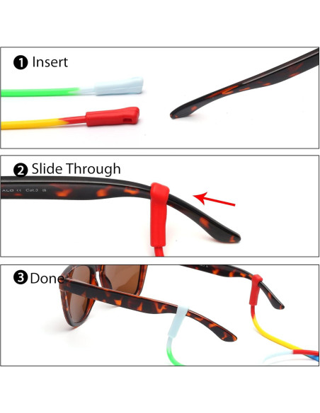 Soporte de Gafas de Silicona Elástica JM - 3 Paquetes