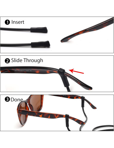 Soporte de Gafas de Silicona Elástica JM - 3 Paquetes