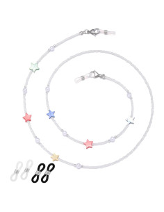 Cadena de Gafas para Mujeres - Estrellas Coloridas - 68 cm