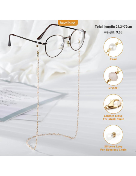 Cadena de Gafas Humlbird para Mujeres 67 cm Cristal Natural
