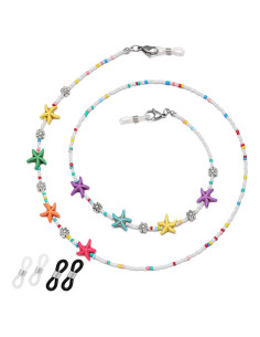 Cadena de Gafas para Mujeres con Perlas y Antideslizante