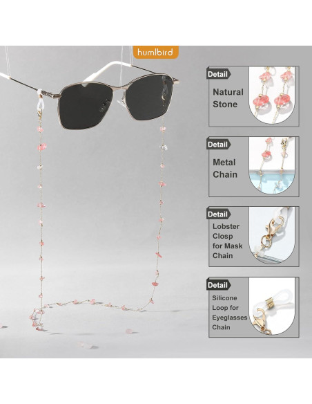 Cadena de Gafas Humlbird para Mujeres 73 cm Cristal Natural