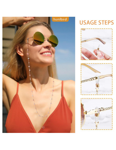Cadena de Gafas Humlbird para Mujeres 73 cm Cristal Natural