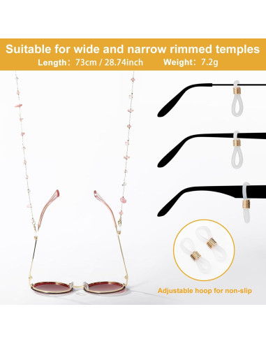 Cadena de Gafas Humlbird para Mujeres 73 cm Cristal Natural