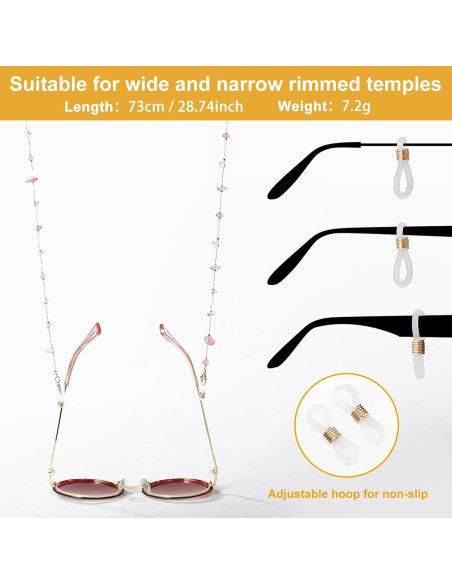 Cadena de Gafas Humlbird para Mujeres 73 cm Cristal Natural