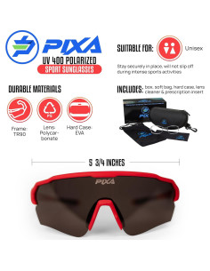 Gafas de sol deportivas PIXA UV400 polarizadas rojas 2
