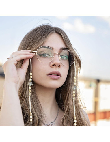 Cadena de Gafas YN02 con Perlas y Cristales para Mujeres