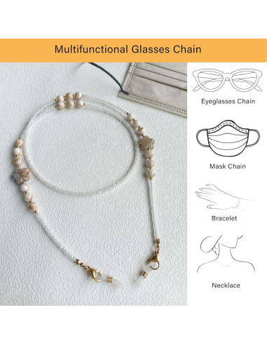 Cadena de Gafas YN02 con Perlas y Cristales para Mujeres