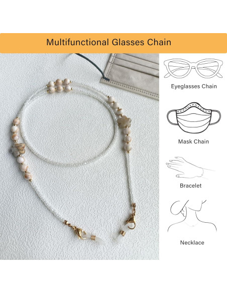 Cadena de Gafas YN02 con Perlas y Cristales para Mujeres