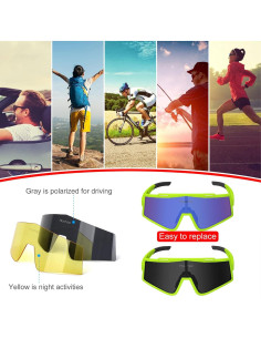 Gafas de Ciclismo Polarizadas Moofee con Lentes Intercambiables 2